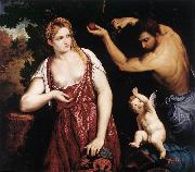 BORDONE, Paris Venus and Mars with Cupid oil painting on canvas
